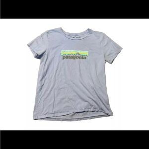 Patagonia Womens P6 Logo Organic Cotton Crewneck T Shirt Size S Purple